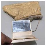 Vintage Beaded Evening Purse - Made in France - Mirror and Coin Purse