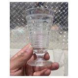 6 Clear Pedestal Glasses + Christmas Tree Candy Dish + 24% Lead Crystal Candle Holder Lot