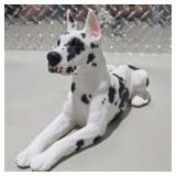 Great Dane Figurine Lot -  Harlequin Great Dane Living Stone 1987 Adult Figure + Mini Blue Witch Dog Figure