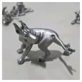 8 Piece Metal Pewter Dog Figurine Lot - Multiple Great Dane Sculptures Variety of Sizes