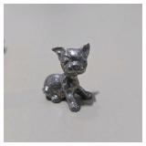 7 Pc Silver Tone Animal Figurine Lot Dogs Cats Pig Mini Metal Collectibles Set