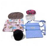 Mixed Purse and Wallet Lot - Crossbody Bag, Coin Pouches and Keychain