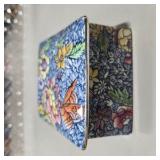 Hand Painted Chintz Box Made In England & Landscape Vase Decorative China Lot