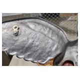 Wood Wall Clock & Metal Eagle Wall Décor Lot GWRA Emblem Quartz Movement Rustic Lodge