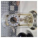 Lot Vintage Style Decor - Seth Thomas Candid Clock, Oil Lamp, DEMDACO Giving Heart