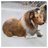 3 Dog Figurines Sandicast Boston Terrier Living Stone Great Dane Pup Collie Sheltie