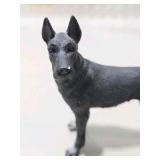 5 Piece Great Dane Lot -  Large Black Sandicast Great Dane, 3 Handmade Great Dane Figures, Standing Black Dog Figurine