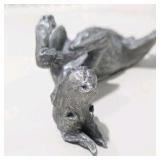 Signed L.M. Peterson Dog Sculpture Lot 3 Pc Numbered Art Figures Great Dane