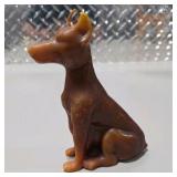 Great Dane Dog Decor Lot Ceramic Dog Figurines, Brass Hanging Mobile, Doberman Style Candle