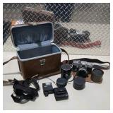 Petri Flex 7 Camera Kit - Lenses, Flash, Filters, Lens Cases & Hard Case