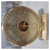 Decor Lot - Howard Miller Weather Station, Nautical Wood Clock, Globe Bookends, Carved Wood Jar