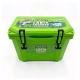 Summit Cabin Crusher Hard Cooler - Green Portable Ice Chest with Strap and Tray Included