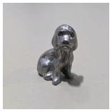 7 Pc Silver Tone Animal Figurine Lot Dogs Cats Pig Mini Metal Collectibles Set