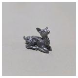 Vintage Style Silver Tone Mini Animal Figurines Lot 6 - Bear, Cat, Elephant, Deer, Horse, Bunny Rabbit