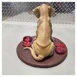 Great Dane Decor Lot Large Seated Dog Figurine, Small Dog Figure, Signed Duck Carving
