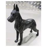 Great Dane Collector Lot - Large Standing Great Dane Statue, Small Standing Great Dane Figurine, Reclining Dog Figure, Wall Hook Decor