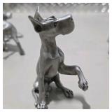 8 Piece Metal Pewter Dog Figurine Lot - Multiple Great Dane Sculptures Variety of Sizes