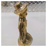 Brass Tone Country Decor Lot Bird Figurine, Farmer Statue, Flying Ducks Geese - 3 Pc