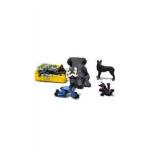 5 Piece Great Dane Lot -  Large Black Sandicast Great Dane, 3 Handmade Great Dane Figures, Standing Black Dog Figurine