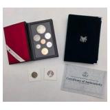 1990 U.S. Prestige Set + 1990 Royal Canadian Mint Set + 1935 & 1943 Silver Washington Quarters - Better Mixed Coin Lot