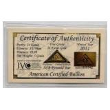 ACB Pyramid Bar 24K Gold 5 Grain Bullion Card - 2011 American Certified Bullion - Serial #000942