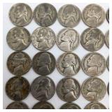 30 WWII Silver War Nickels - 35% Silver Jefferson Nickels - P D S Mint Marks - Over 1.68 Troy Oz Silver