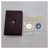 1995 Canada Coin Set + 1972 40% Silver Eisenhower Dollar - approximate combined actual silver weight of about 0.6911 troy ounces total