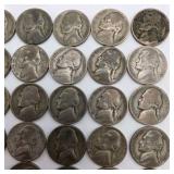 30 WWII Silver War Nickels - 35% Silver Jefferson Nickels - P D S Mint Marks - Over 1.68 Troy Oz Silver