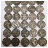 30 WWII Silver War Nickels - 35% Silver Jefferson Nickels - P D S Mint Marks - Over 1.68 Troy Oz Silver