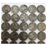 30 WWII Silver War Nickels - 35% Silver Jefferson Nickels - Mixed P D S Mint Marks - 1.6878 Troy Oz ASW