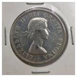 Large World Coin Lot w/ Canadian Silver 50 Cents in Holder - Foreign Coins, Bimetal, Vintage Estate Mix