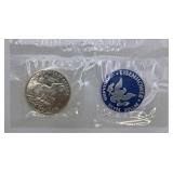 1995 Canada Coin Set + 1972 40% Silver Eisenhower Dollar - approximate combined actual silver weight of about 0.6911 troy ounces total