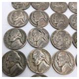 30 WWII Silver War Nickels - Verified 35% Silver Jefferson Nickels - P D S Mint Marks - 1.6878 Troy Oz ASW
