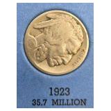 15 Buffalo Nickels + Starter Album Lot - 1924-S 1927-S 1923 1925 1926 1927 1928 1929 1936 1937 - Vintage U.S. Coins