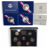 1986 Liberty Half Dollar Proof Lot x3 + 1985 United Kingdom Proof Coin Set - Original Boxes/COA - Estate Collector Group