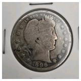 SILVER U.S. COIN LOT – 1967 SPECIAL MINT SET + 10 KENNEDY HALF DOLLARS + 1908 & 1896 BARBER QUARTERS + 1904 BARBER DIME – 90% & 40% SILVER