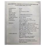 1992-S Proof Silver American Eagle w/ Box & COA + 2 Silver Roosevelt Dimes - Over 1.14 Troy Oz Silver