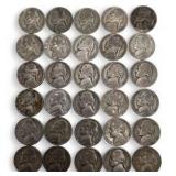 30 WWII Silver War Nickels - Verified 35% Silver Jefferson Nickels - P D S Mint Marks - 1.6878 Troy Oz ASW