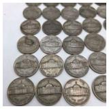 30 WWII Silver War Nickels - 35% Silver Jefferson Nickels - P D S Mint Marks - Over 1.68 Troy Oz Silver