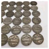 30 WWII Silver War Nickels - 35% Silver Jefferson Nickels - P D S Mint Marks - Over 1.68 Troy Oz Silver