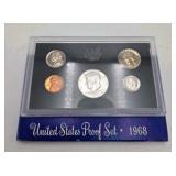 1968 U.S. Proof Set + 7 Silver Dimes - 1916 1920 1938 1944 Mercury & Roosevelt Dimes - Over .65 Troy Oz Silver