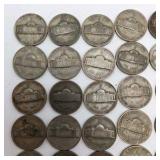 30 WWII Silver War Nickels - 35% Silver Jefferson Nickels - P D S Mint Marks - Over 1.68 Troy Oz Silver