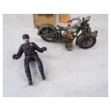 Harly Davidson Cast Iron Motorcycle Toy with Removable Rider