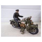 Harly Davidson Cast Iron Motorcycle Toy with Removable Rider