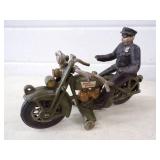 Harly Davidson Cast Iron Motorcycle Toy with Removable Rider