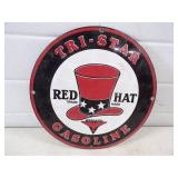 Tri Star Gasoline Porcelain Sign