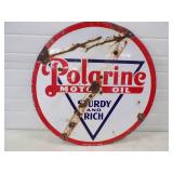 30" Porcelain Double Sided Polarine Motor Oil Sturdy and Rich Original 1940