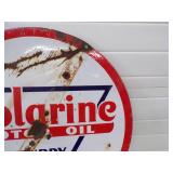 30" Porcelain Double Sided Polarine Motor Oil Sturdy and Rich Original 1940