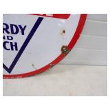 30" Porcelain Double Sided Polarine Motor Oil Sturdy and Rich Original 1940