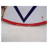 30" Porcelain Double Sided Polarine Motor Oil Sturdy and Rich Original 1940